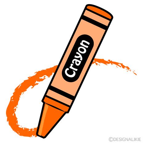 orange crayon clipart